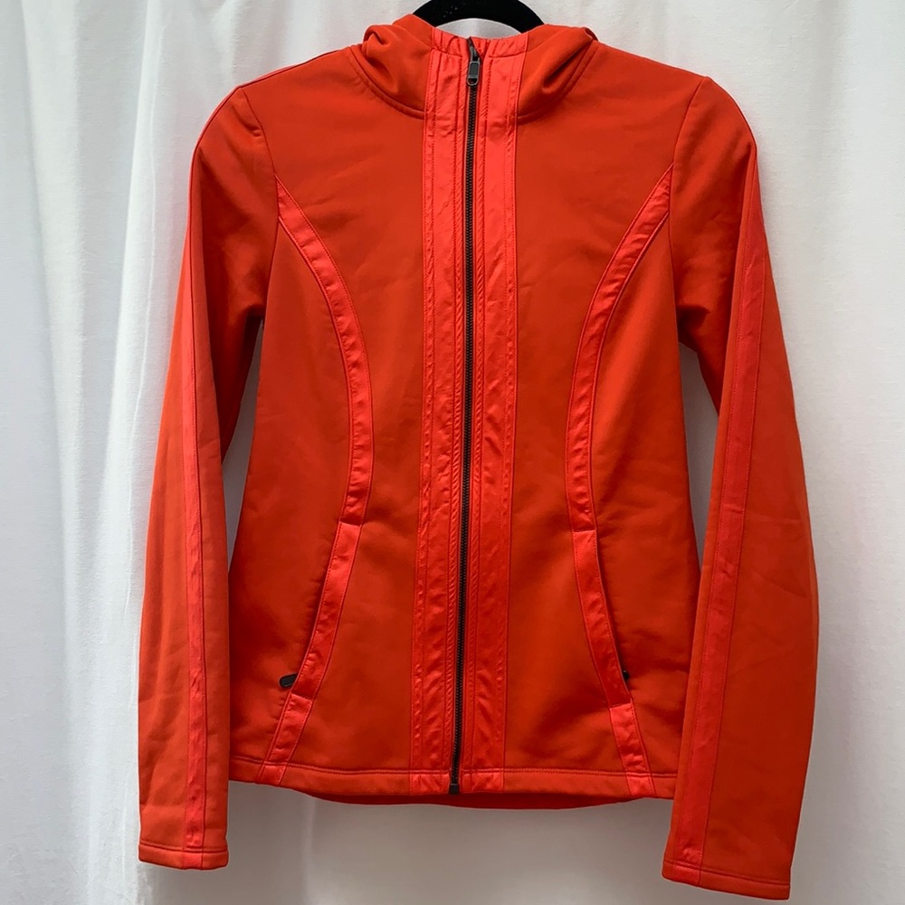 Athleta Verbier Orange Zip Hooded Jacket